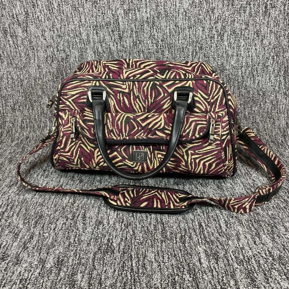 Vintage DVF Diane‎ Von Furstenberg Jacquard Satchel Weekender Travel Bag Strap